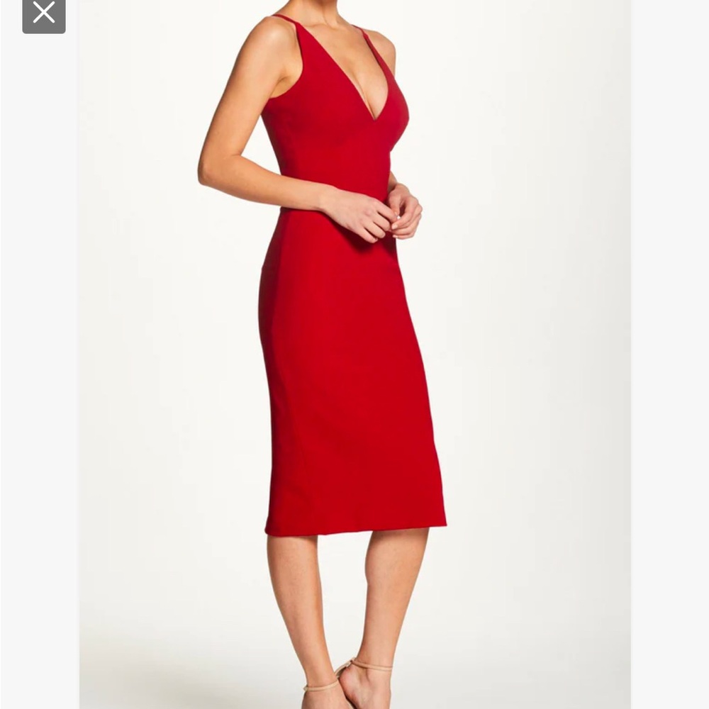 Red midi dress